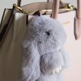 thumbnail image 3 of ER Llavero - Gris Claro Felpa Conejito De Pascua Llave Pompón De Piel Suave Lindo Muñeco De Animal Esponjoso Juguete Niña Pequeño Regalo Mujer Monedero Adorno Bolsa Encanto Colgante De Coche oso de fresa Electrónica, 3 of 5