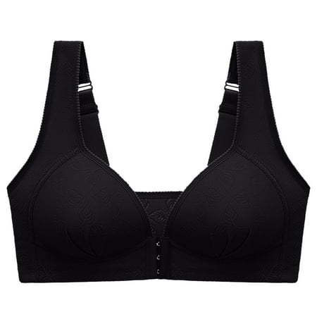 

TZNBGO Womens Plus Size Everyday Bras Backless Bra Minimizer Bra No Underwire Women s Bra Soild Wire Free Underwear One-Piece Bra Front Button Large Size Unwired Push Up Adjustable Bra Black a1530