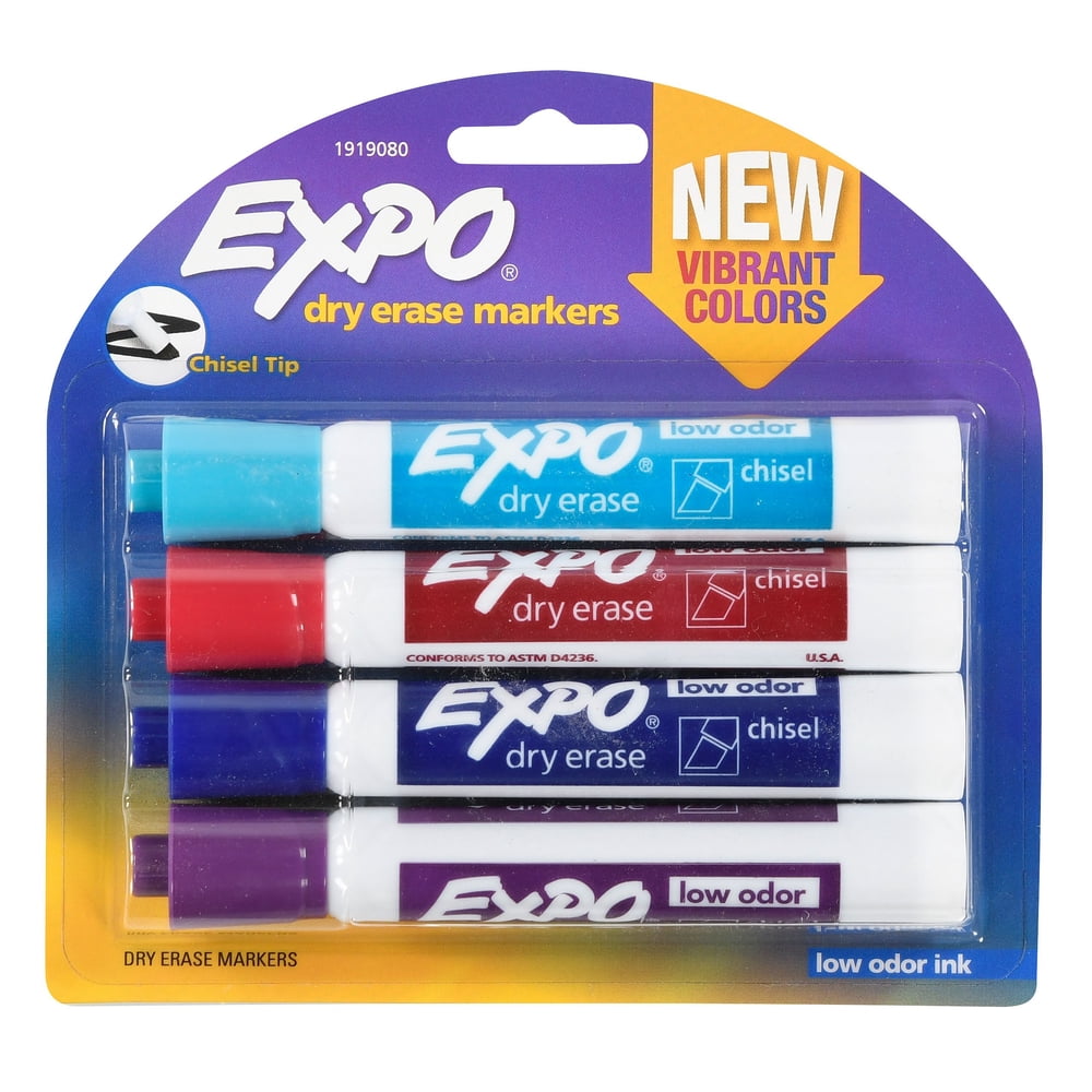 Expo Low Odor Dry Erase Markers, Chisel Tip, Fashion