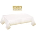 thumbnail image 2 of Paquete de 4 manteles de plástico desechables blancos y dorados para mesas rectangulares (54" x 108"), cubierta de mesa impermeable para cumpleaños, decoración de Año Nuevo 2024, 2 of 5