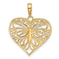 thumbnail image 3 of 14K and White Rhodium D/C Butterfly Heart Pendant, 3 of 4