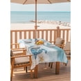thumbnail image 2 of Outdoor Tablecloth with Umbrella Hole for Patio/Picnic/Party/Camping, Teal Blue Beach Waterproof Table Cloth Rectangle Table Cover Washable, Coastal Waves Ocean Starfish Conch (54"x 80"), 2 of 8