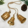 thumbnail image 3 of HHGBAD Set of 3 Cow Bells, Vintage Metal Hanging Decor, Shabby Style Brass Cowbells, Unique Home Christmas Decoration, Perfect for Doorways, Fireplaces, and Walls, 3 of 4