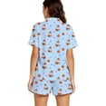 thumbnail image 3 of RMGVDSD Pajama Sets for Women 2 Piece Halloween Pumpkin Ghost Print Pajamas Short Sleeve Top and Shorts Sleepwear Nightwear Holiday Party Outfit, 3 of 6