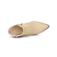 thumbnail image 4 of BLISSFUL STEP Bottines à Talons Hauts à Bout Pointu avec Fermeture Éclair pour Femmes Beige 9.5, 4 of 7