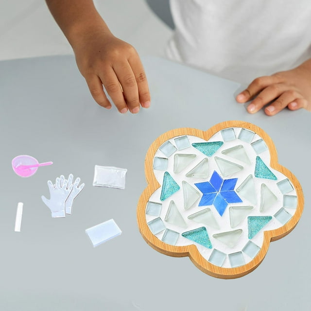 Portavasos de mosaico perfecl de bricolaje azulejos de vidrio para adultos Estilo C
