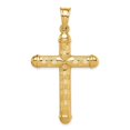 thumbnail image 1 of Quality Gold K6400 14K Yellow Gold Hollow Diamond-Cut Cross Pendant, 1 of 1