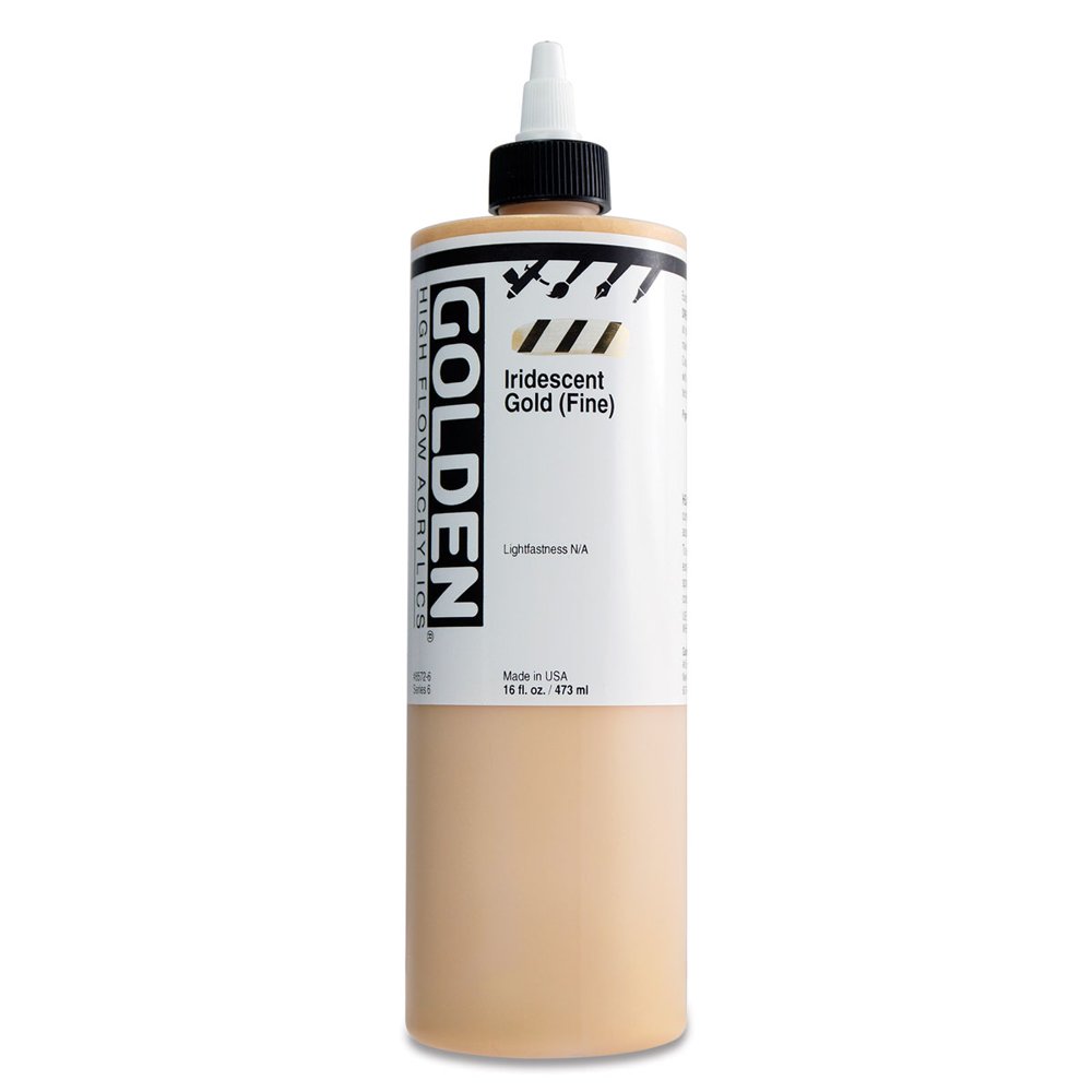 Golden High Flow Acrylics Iridescent Gold (Fine), 16 oz bottle