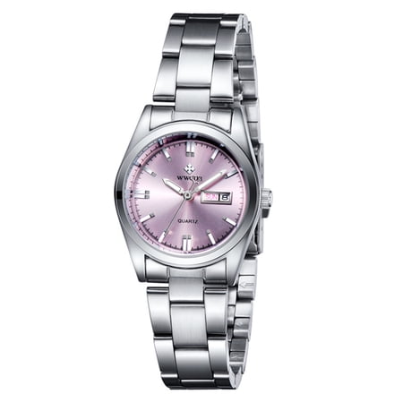 Quartz Watch with Stainless Steel Strap Fashion Wristwatch Luminous Display 3ATM Dress Watches for Women