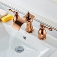 thumbnail image 4 of Wovier Rose Gold 8-16 Inch Widespread Waterfall Bathroom Sink Faucet,Two Handle Three Hole Lavatory Faucet,Basin Mixer Tap With Pop Up Drain, 4 of 5