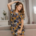 thumbnail image 3 of Logiee Spooky Cats And Halloween Pumpkins Print Nightgowns for Women,Soft Short-Sleeved Lightweight Sleepwear, Loose Sleepshirts, 3 of 6