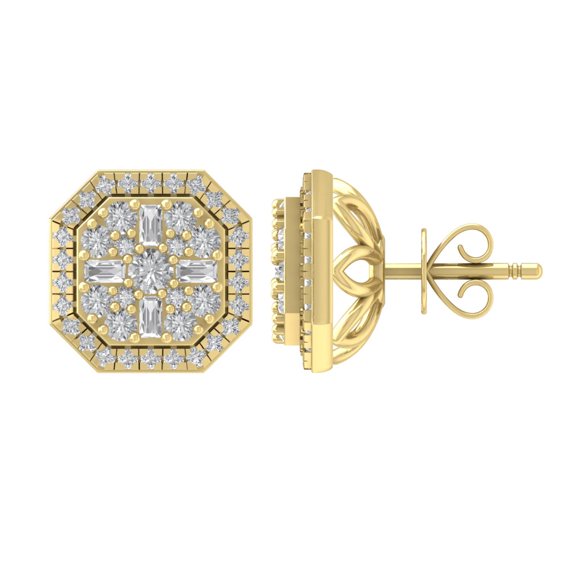 14K Yellow Gold Diamond Stud Earrings (5/8 cttw, I-J Color, I2-I3 Clarity)