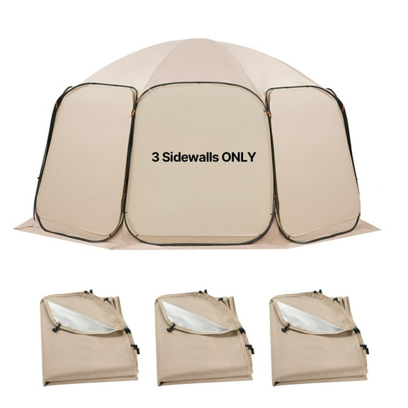 VEVOR Sun Shade Sail Canopy Covers, Fit for 15 x 13.8 ft Screen House Tent, Sun Protection, 5.51 x 5.25 ft 300D Oxford Silver-Coated Fabric, Pack of 3 (Not Include Tent),for Outdoor Activities, Beige