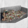 thumbnail image 6 of Watercolor Soft Flannel Fleece Blanket, Diamond Shaped Rectangles Patterned Background with Hand Drawn Plant Arrangement, Cozy Plush for Indoor and Outdoor Use, 50" x 70", Multicolor, by Ambesonne, 6 of 6