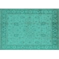 thumbnail image 1 of Ahgly Company Machine Washable Indoor Rectangle Oriental Turquoise Blue Industrial Area Rugs, 2' x 4', 1 of 4