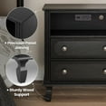 thumbnail image 6 of Set of 2 - 26" Tall Black Nightstand with Charging Station, 2 Drawer Modern Transitional Bedside Table with USB Ports, Outlets, Cable Hole & Open Shelf for Bedroom or Living Room, 6 of 9