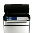 thumbnail image 2 of Simplehuman 48 Liter / 12.7 Gallon Touch-Bar Kitchen Dual Compartment Trash Can Recycler, Brushed Stainless Steel, 2 of 5