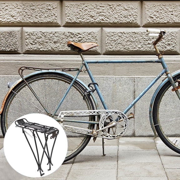 PTOOTP Mountain Bike Cargo Rack Black Lightweight Bike Back Stand for Suitcase and Backpack Use