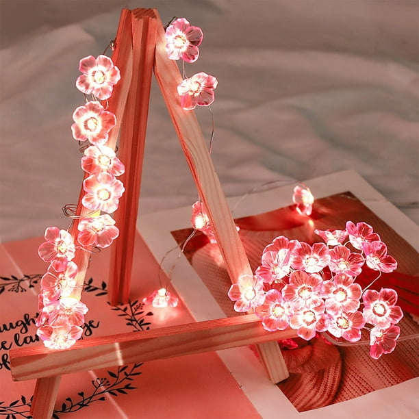 Luces De Cadena De Plástico Guirnalda de luces LED con forma de flor de melocotón, de Rkxzt