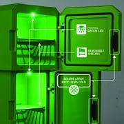 Minecraft Creeper Mini Fridge 2 Door, 8L, Green, 25.2 H 9.5 W 9.1 D