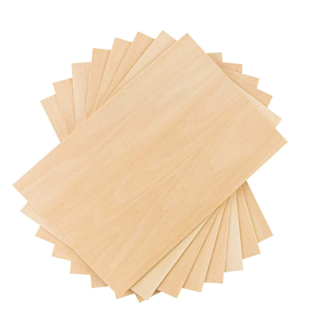 8 Piezas de Madera Sin Terminar, Tablero Fino de Madera Contrachapada, Láminas de Madera, Tablero de Láminas de Madera para Hacer Aviones, Modelos de Macarena Hojas de bricolaje