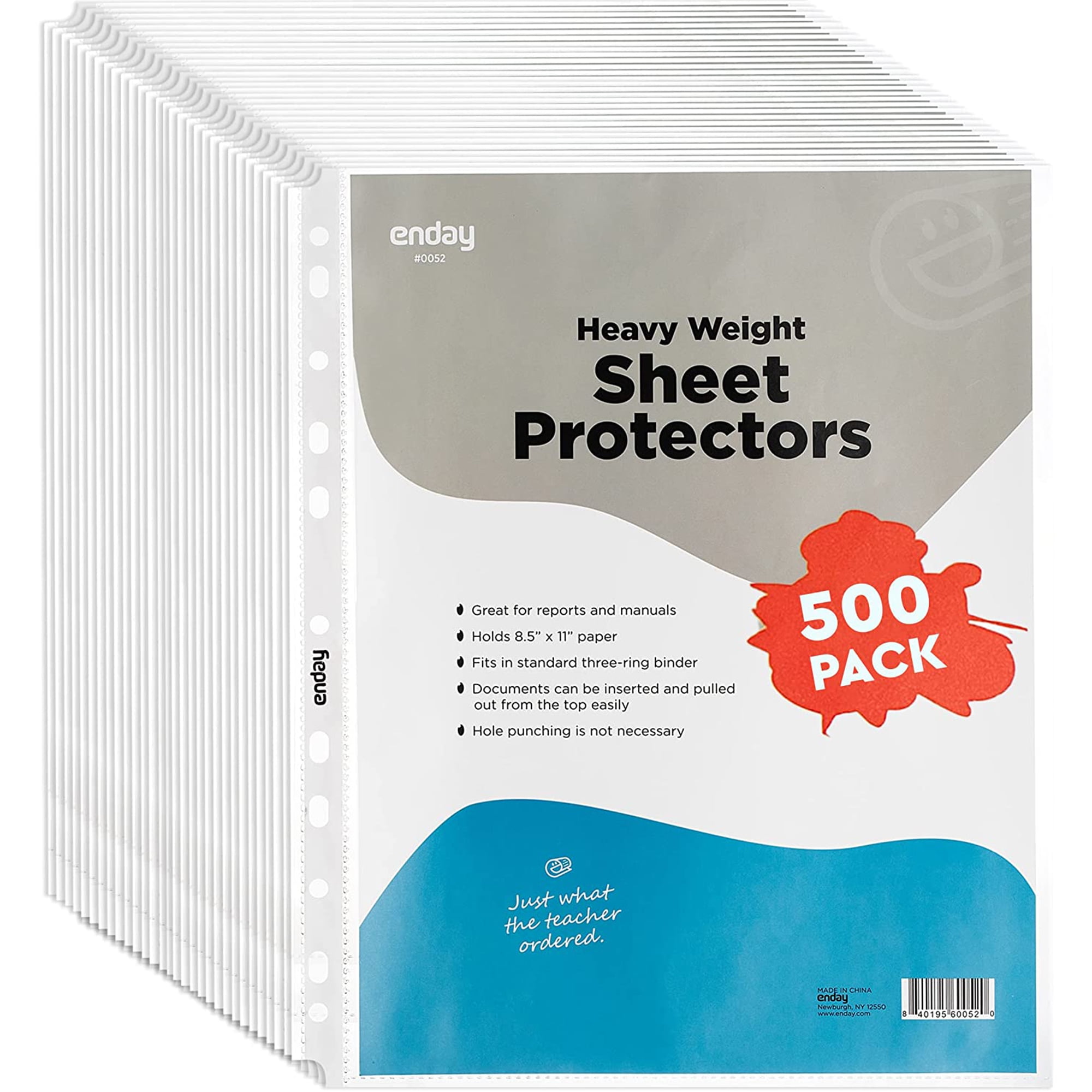 Enday Sheet Protectors A4 Size Heavy Duty Plastic Sleeves for 3 Ring