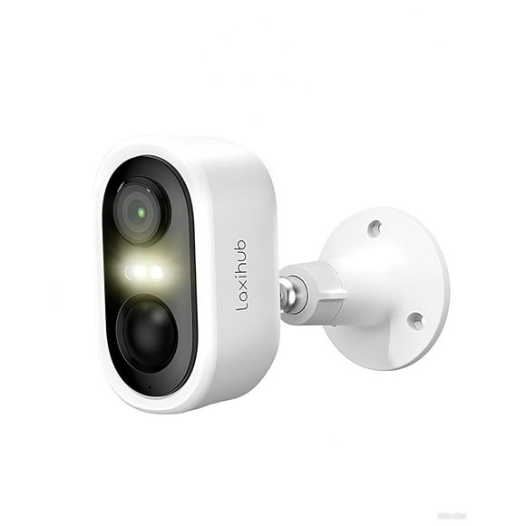 Cámara de Seguridad LAXIHUB W2 Blanco Recargable con Visión Nocturna para Exterior