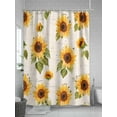 thumbnail image 5 of Retro Sunflower Shower Curtain, Vintage Flower Leaf Farmhouse Waterproof Shower Curtain Set with 12 Hooks Lightweight Washable Fabric Shower Curtains for Bathroom 48x72 Inches, 5 of 6