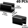 thumbnail image 2 of 40pcs Chair Leg Protectors Rectangular Chair Leg Clips Plastic Covers Floor Slide Compatible U-Shaped Non-Slip Black Pipe Caps - Sy, 2 of 4