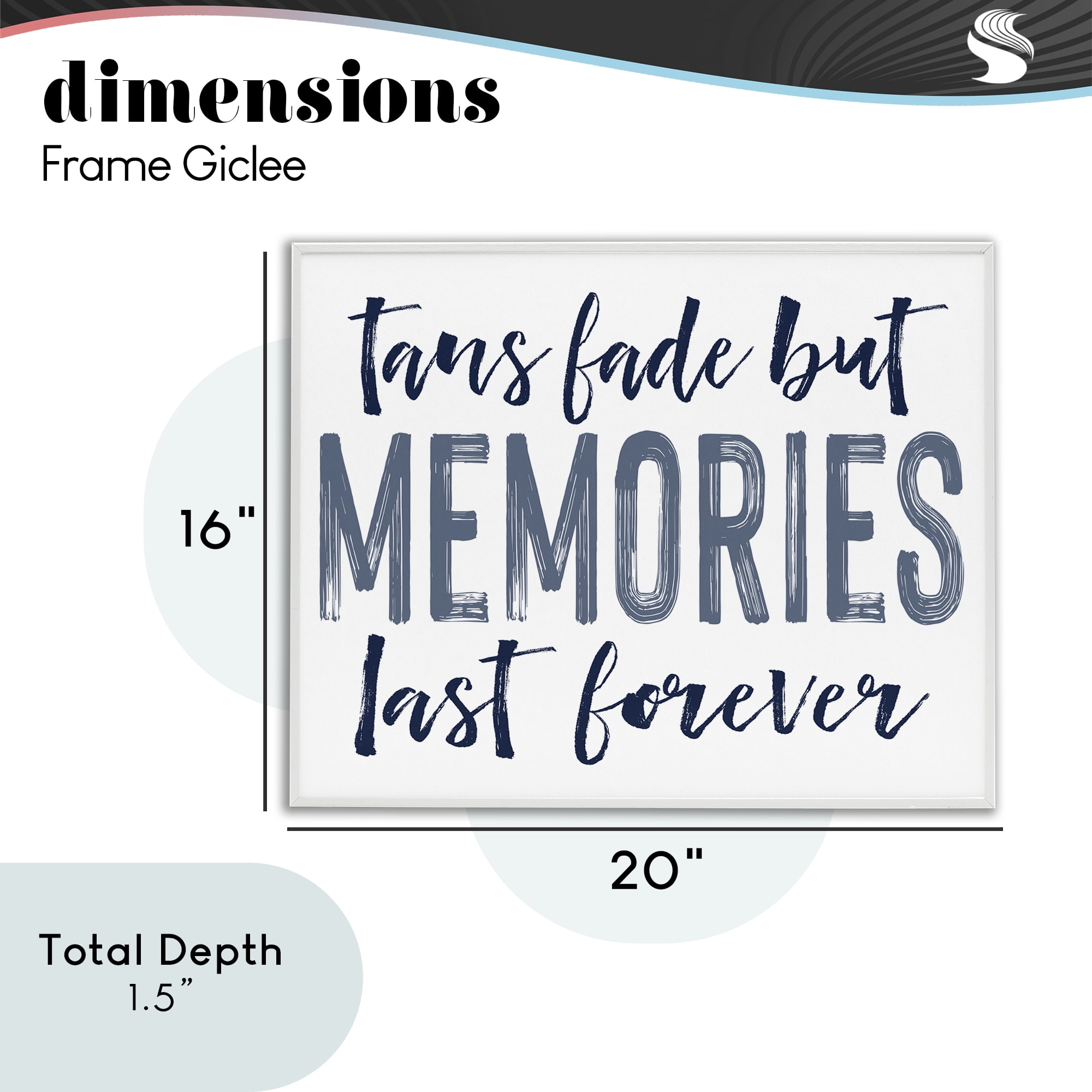 Summer Memories Last Forever White Framed Giclee Art, design by Lettered and Lined