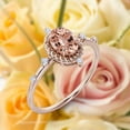 thumbnail image 3 of Dazzling Art nouvea 1.50 Carat Oval Cut Morganite And Diamond Moissanite Engagement Ring, Wedding Ring in 925 Sterling Silver With 18k Rose Gold Plating, Valentines Vintage Look Compass Ring, 3 of 3