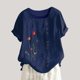 thumbnail image 2 of Camisas de Manga Corta para las Mujeres Blusa Suelta de Impresión de Flores de Verano, Camisa para el Hogar Y el Uso Diario, 2 of 5