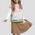 thumbnail image 3 of Mgmyaa Boys and Girls Sleeveless Hooded Vest Fleece Jacket Color Block Pockets Zip Up Outerwear for Kids, 3 of 5