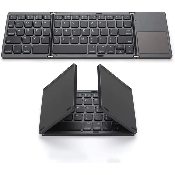 Foldable Bluetooth Keyboard,Wireless Portable Keyboard with touchpad,Rechargeable Pocket-Size Folding Travel Keyboard for iOS,Android,Windows Devices(RL)
