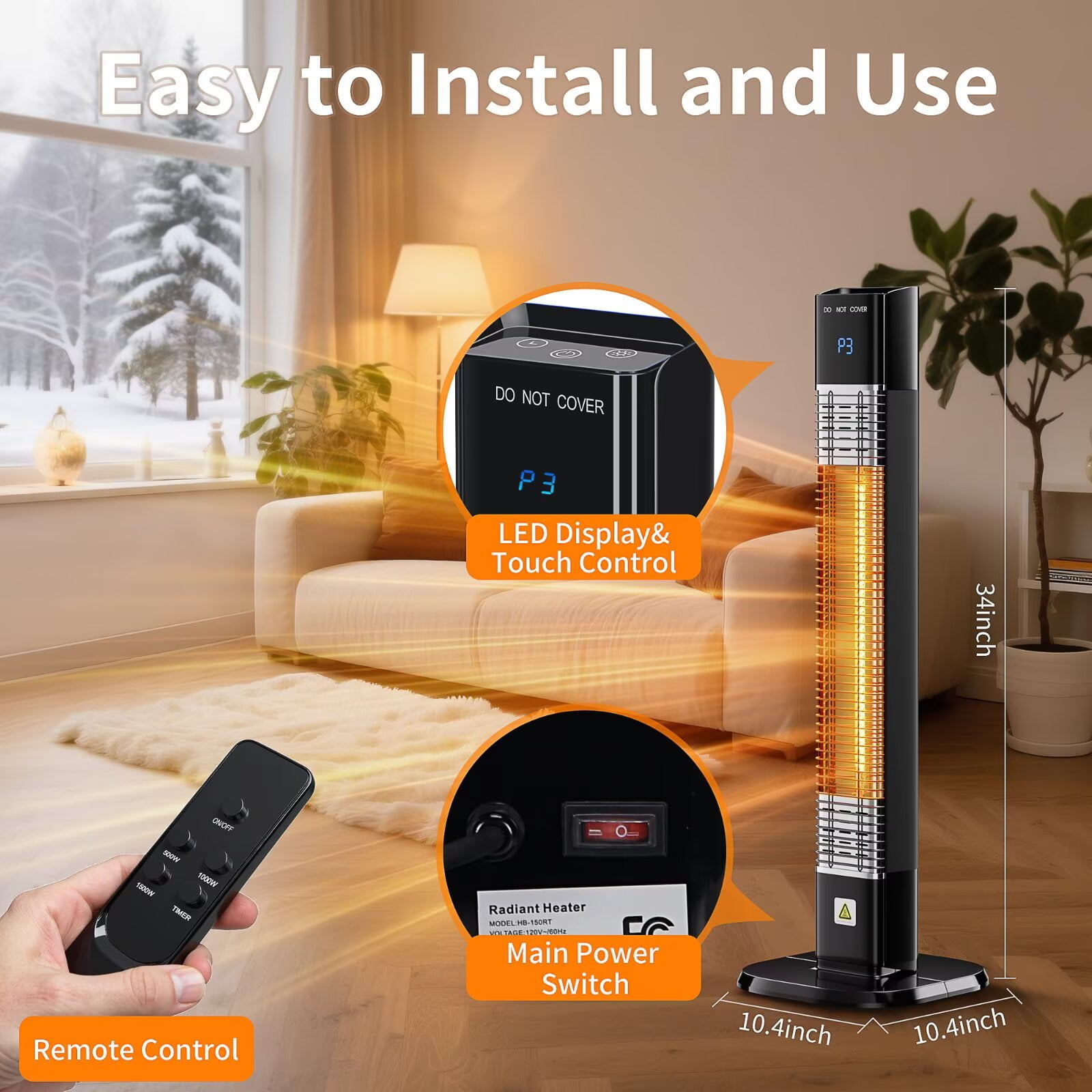Electric Outdoor Patio Heater, 30
