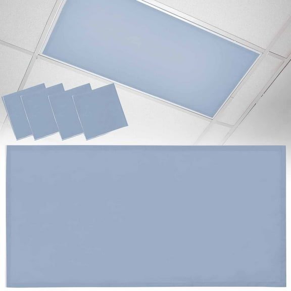 4 Pack Light Blue Fluorescent Light Covers for Ceiling Lights Solid Color Magnetic Ceiling Light Covers Overhead Light Filters for Office Classroom Home