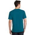 thumbnail image 2 of Port & Co Adult Male Men Crew Neck Plain Short Sleeves T-Shirt Teal Large, 2 of 6