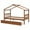 Walnut, variant on Aukfa Twin Size House Bed with Two Storage Drawers for Kids, Solid Wood Montessori Bed Frame, Walnut
