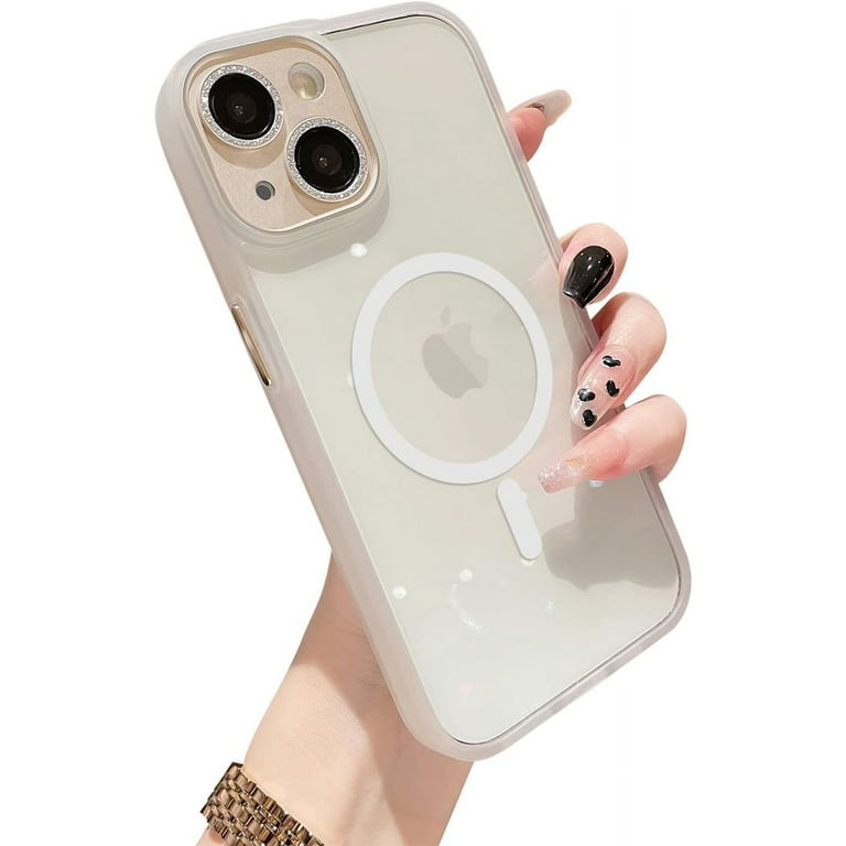 iPhone 11 ホワイト カメラ装飾付き iPhone 11 Case [ Compatible with MagSafe ] with Metal Bling