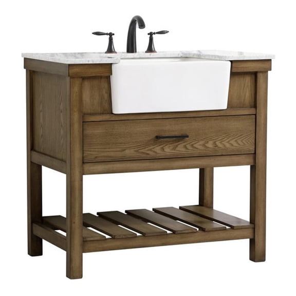 36 inch single bathroom vanity in driftwood