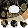 thumbnail image 4 of Black Gothic Sun Moon Pattern Round Fitted Tablecloth with Elastic Edge,Dining Table Cover Waterproof,Outdoor Round Tablecloth for Camping,Dining,Indoor and Outdoor, 4 of 7