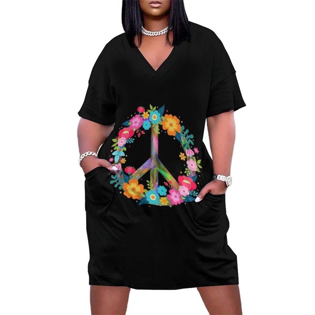 Vestido holgado con bolsillos, estilo hippie, tie-dye, años 60 y 70, estilo coreano, falda de verano para mujer.