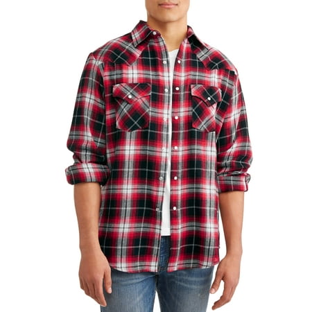 - Men's Long Sleeve Flannel Western Shirt