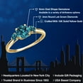 thumbnail image 2 of Gem Stone King 10K Yellow Gold London Blue Topaz 3-Stone Ring for Women | 1.36 Cttw | Round 6MM | Gemstone November Birthstone | Size 5, 2 of 6