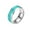 Green, variant on LPSSTORE Multicolor Ring Heart Shaped Titanium Steel Multicolor Individual Ring Design Ring Couple Ring Couple Gift