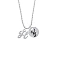 thumbnail image 2 of Delight Jewelry Silvertone Small Gelato Script Initial - H - Silvertone Script Initial Disc - Y - Charm Necklace, 20"+3", 2 of 4