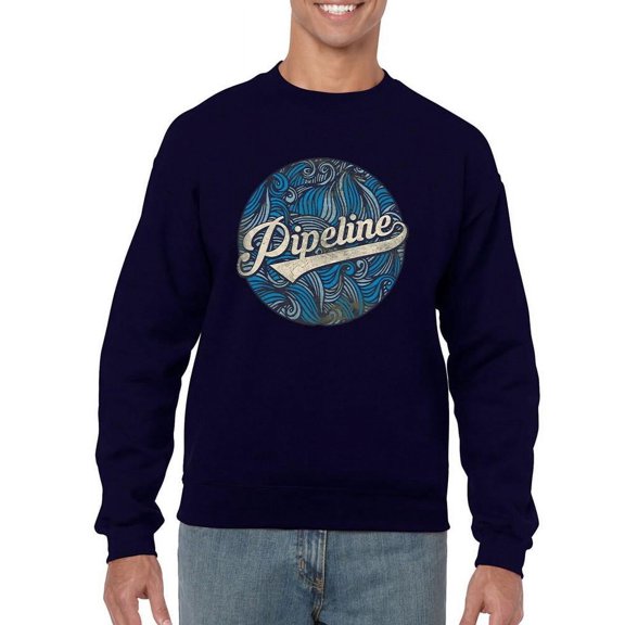 Pipeline Trendy Vintage Wave Inspired Graphic - Men's Sweatshirt
