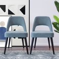 thumbnail image 2 of Chaise de Salle à Manger en Tissu Style Mid-Century Moderne en Gris (Ensemble de 2), 2 of 3