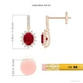 thumbnail image 2 of Angara Natural 0.8 ct. Ruby with Diamond Halo Earrings in 14K Rose Gold for Women, 2 of 6