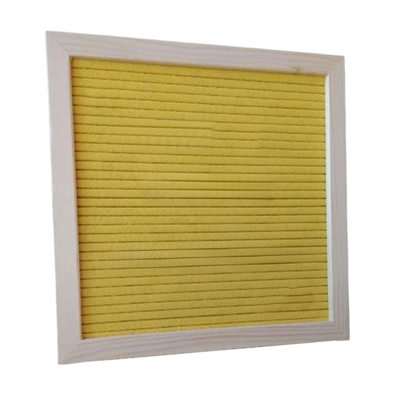 JHyouerji Felt Letter Board,Yellow Handmade Wood Frame Changeable Message Sign,10×10 Inch Felt Board Decor for Home Office Party Holiday Display